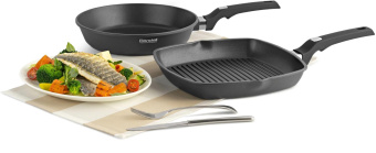 Сковорода Rondell Point RDA-1346 круглая 24см покрытие: TriTitan ручка несъемная (без крышки) графитовый от магазина РЭССИ