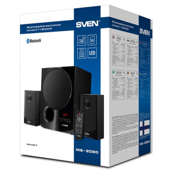 Колонки Sven MS-2080 2.1 черный 70Вт BT от магазина РЭССИ