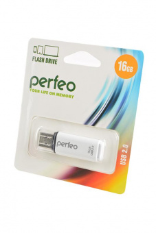 Носитель информации PERFEO PF-C13W016 USB 16GB белый BL1 от магазина РЭССИ