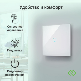 Умный выключатель Digma DiSwitch 1p 1-нокл. универсальный белый (DSW1P) от магазина РЭССИ