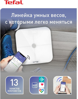 Весы напольные электронные Tefal Goodvibes Sport макс.180кг белый от магазина РЭССИ