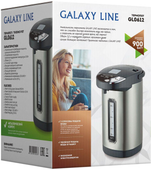 Термопот Galaxy Line GL 0612 3.2л. 900Вт черный/серебристый от магазина РЭССИ