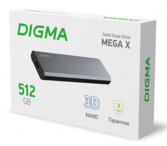 Накопитель SSD Digma USB 3.2 512Gb DGSM8512G1MGG MEGA X 1.8" темно-серый от магазина РЭССИ