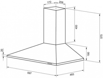 Вытяжка каминная Krona Cornelia 600 белый управление: кнопочное (1 мотор) от магазина РЭССИ