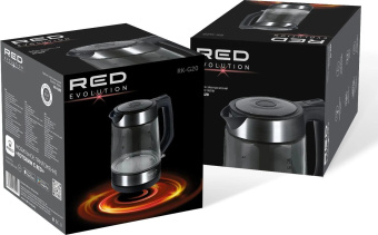Чайник электрический Red Solution evolution RK-G20 1.7л. 2200Вт черный корпус: нерж.сталь/стекло (RK-G20) от магазина РЭССИ