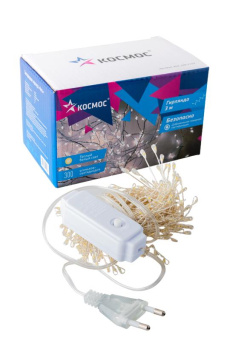 Гирлянда КОСМОС KOC_GIR-V109 "Нить", 300LED, 8 режимов мигания, белый теплый, 3м от магазина РЭССИ