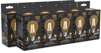 Лампа филам. Gauss Filament 18Вт цок.:E27 груша св.свеч.бел.теп. (упак.:10шт) (102902118) от магазина РЭССИ