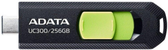 Флеш Диск A-Data 256Gb Type-C UC300 ACHO-UC300-256G-RBK/GN USB3.2 черный/зеленый от магазина РЭССИ