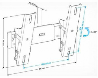 Кронштейн для телевизора Holder LCD-T2611 черный 22"-47" макс.30кг настенный наклон от магазина РЭССИ