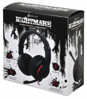 Наушники с микрофоном Оклик HS-L330G NIGHTMARE черный/красный 1.9м мониторные оголовье (359481) от магазина РЭССИ