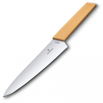 Нож кухонный Victorinox Swiss Modern (6.9016.198B) стальной разделочный лезв.190мм прямая заточка желтый блистер от магазина РЭССИ