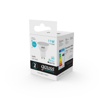 Лампа светодиодная Gauss Elementary 13621 11Вт цок.:GU10 софит 180B 4100K св.свеч.бел.нейт. MR16 (упак.:1шт) от магазина РЭССИ