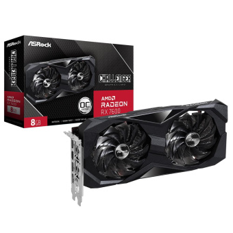 Видеокарта Asrock PCI-E 4.0 RX7600 CL 8GO AMD Radeon RX 7600 8Gb 128bit GDDR6 1770/18000 HDMIx1 DPx3 HDCP Ret от магазина РЭССИ