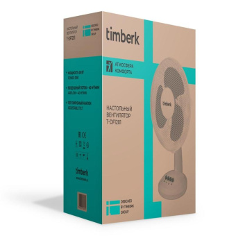 Настольный вентилятор Timberk 12" белый T-DF1201 от магазина РЭССИ