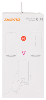 Колонка порт. Digma S-25 черный 10W 1.0 BT/3.5Jack/USB 2400mAh (SP2510B) от магазина РЭССИ