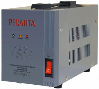 Стабилизатор напряжения Ресанта АСН-500Д/1-Ц 0.5кВА однофазный серый (63/6/37) от магазина РЭССИ