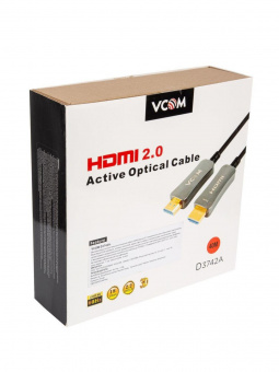 Кабель VCOM HDMI (m)/HDMI (m) 40м. позолоч.конт. черный (D3742A-40M) от магазина РЭССИ