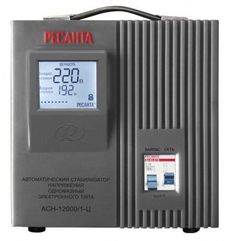 Стабилизатор напряжения Ресанта АСН-12000/1-Ц однофазный серый (63/6/10) от магазина РЭССИ