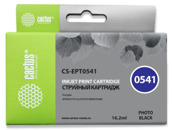 Картридж струйный Cactus CS-EPT0541 T0541 черный (16.2мл) для Epson Stylus Photo R800/R1800 от магазина РЭССИ