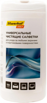 Салфетки Silwerhof DAILY универсальные туба 100шт влажных от магазина РЭССИ