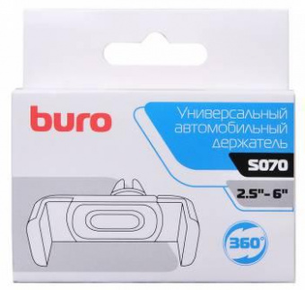 Держатель Buro S070 черный для смартфонов 2.5-6" от магазина РЭССИ