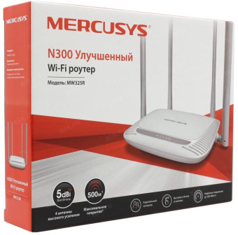 Роутер беспроводной Mercusys MW325R N300 10/100BASE-TX белый от магазина РЭССИ