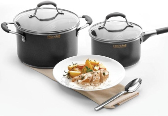 Кастрюля Rondell Stern RDS-010 3.9л. d=20см (с крышкой) т.серый от магазина РЭССИ
