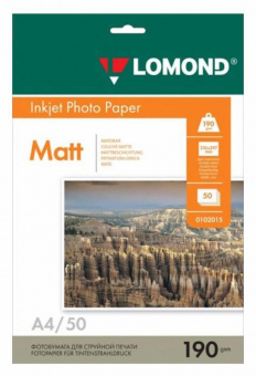 Фотобумага Lomond 0102015 A4/190г/м2/50л./белый матовое для струйной печати от магазина РЭССИ
