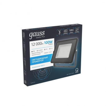 Прожектор уличный Gauss Qplus 613511100 светодиодный 100Втчерный от магазина РЭССИ