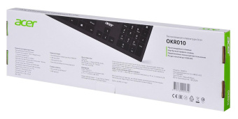 Клавиатура Acer OKR010 черный USB беспроводная slim Multimedia от магазина РЭССИ
