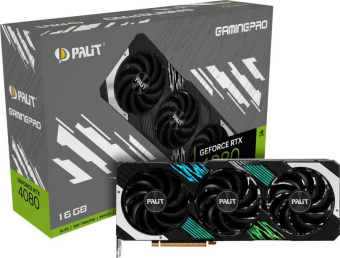 Видеокарта Palit PCI-E 4.0 PA-RTX4080 GAMINGPRO NVIDIA GeForce RTX 4080 16384Mb 256 GDDR6X 2205/22400 HDMIx1 DPx3 HDCP Ret от магазина РЭССИ