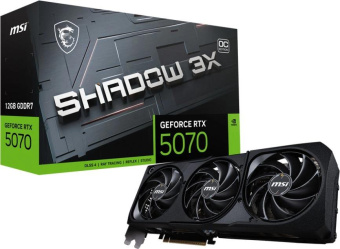 Видеокарта MSI PCI-E 5.0 RTX 5070 12G SHADOW 3X OC NVIDIA GeForce RTX 5070 12Gb 192bit GDDR7 2542/28000 HDMIx1 DPx3 HDCP Ret от магазина РЭССИ
