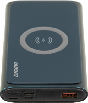 Мобильный аккумулятор Digma DGPQ10G 10000mAh 3A QC PD 20W 1xUSB беспров.зар. синий (DGPQ10G22CBL) от магазина РЭССИ