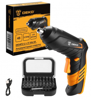 Отвертка аккум. Deko DKS4FU-Li аккум. патрон:Шестигранник 6.35 мм (1/4) (кейс в комплекте) (063-4151) от магазина РЭССИ