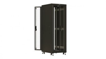 Шкаф серверный Hyperline (TTBR-3268-DD-RAL9004) напольный 32U 600x800мм пер.дв.перфор. задн.дв.перфор. 2 бок.пан. 1000кг черный 710мм 1610мм от магазина РЭССИ