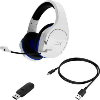 Наушники с микрофоном HyperX Stinger Core Wireless PS5 (CS002-WA) белый/голубой накладные Radio оголовье (4P5J1AA) от магазина РЭССИ