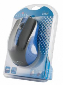 Мышь Оклик 225M черный/синий оптическая (1000dpi) USB (3but) от магазина РЭССИ