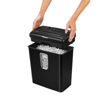 Шредер Fellowes PowerShred Р-30С черный (секр.P-4) фрагменты 6лист. 15лтр. скрепки скобы пл.карты от магазина РЭССИ