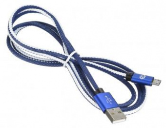 Кабель Digma MICROUSB-1.2M-BRAIDED-BL USB (m)-micro USB (m) 1.2м синий от магазина РЭССИ