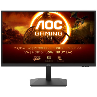 Монитор AOC 23.8" Gaming 24G15N2 черный VA LED 1ms 16:9 HDMI матовая 3000:1 250cd 178гр/178гр 1920x1080 180Hz DP FHD 4.461кг от магазина РЭССИ
