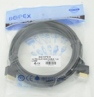 Кабель аудио-видео HDMI (m)/HDMI (m) 5м. Позолоченные контакты черный от магазина РЭССИ