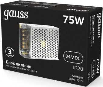 Блок питания Gauss 202002075 встраив. для лен.светод. черный от магазина РЭССИ
