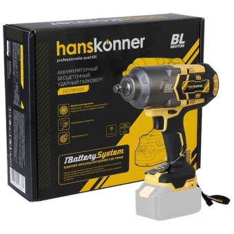 Аккумуляторный ударный гайковерт Hanskonner 1BatterySystem HCD18100S от магазина РЭССИ