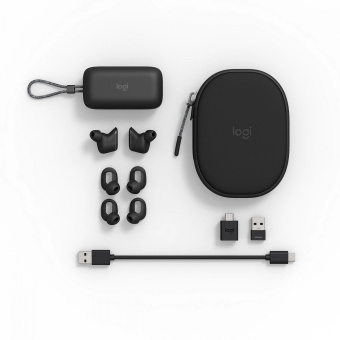Наушники с микрофоном Logitech ZONE TRUE WIRELESS темно-серый вкладыши BT в ушной раковине (985-001082) от магазина РЭССИ