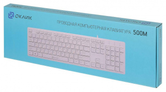 Клавиатура Оклик 500M белый USB slim Multimedia от магазина РЭССИ