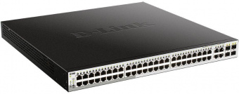 Коммутатор D-Link DGS-1210-52MP/F (L2) 48x1Гбит/с 4xКомбо(1000BASE-T/SFP) 4SFP 48PoE 370W настраиваемый от магазина РЭССИ