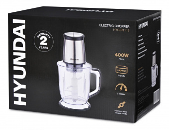 Измельчитель электрический Hyundai HYC-P4115 1.5л. 400Вт серебристый от магазина РЭССИ