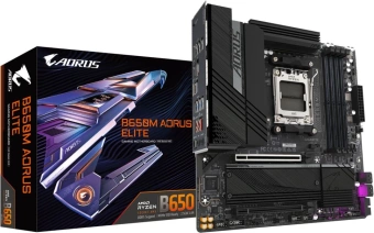 Материнская плата Gigabyte B650M AORUS ELITE SocketAM5 AMD B650 mATX AC`97 8ch(7.1) 2.5Gg RAID+HDMI+DP от магазина РЭССИ