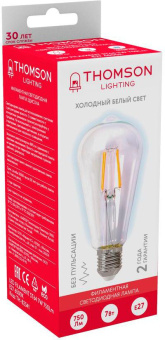 Лампа филам. Thomson Filament TH-B2341 7Вт цок.:E27 эдисон 220B 6500K св.свеч.бел.хол. ST64 (упак.:1шт) от магазина РЭССИ