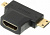 Переходник аудио-видео HDMI (f)/Micro HDMI (m)/Mini HDMI (m) черный (+ Mini HDMI (Male)) от магазина РЭССИ